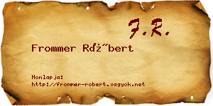 Frommer Róbert névjegykártya