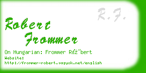 robert frommer business card